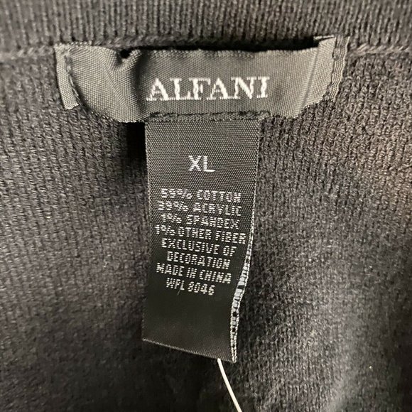 Alfani XL Cardigan Sweater NEW Black Zip Up - Picture 6 of 6